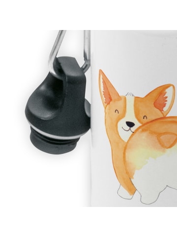 Mr. & Mrs. Panda Trinkflasche Corgi Po ohne Spruch in Weiß