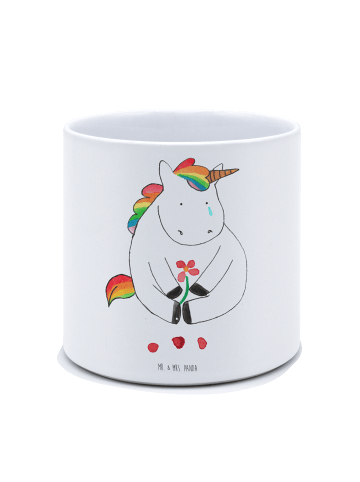 Mr. & Mrs. Panda XL Blumentopf Einhorn Traurig ohne Spruch in Weiß