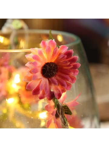 MARELIDA LED Lichterkette Blumen Blumengirlande für Innen/Außen L: 1,45m in pink