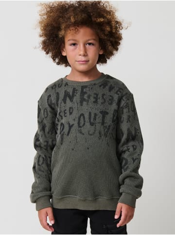 KOROSHI Kinder-Sweatshirt mit Rundhalsausschnitt in khaki