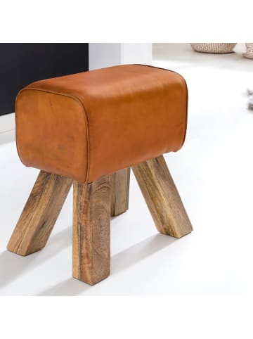 FineBuy Hocker "SV45610" in Braun / Leder