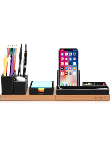 COFI 1453 Einstellbarer Schreibtisch-Organizer -Magnetische Holzplatte in Schwarz
