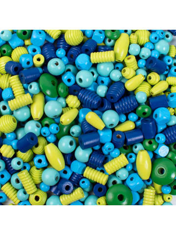 Playbox Holzperlen 450 Stk mix blau & grün - ab 5 Jahren