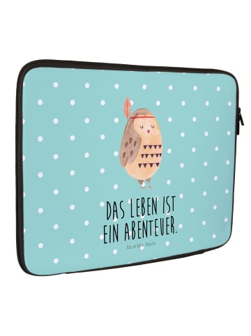 Mr. & Mrs. Panda Notebook Tasche Eule Federschmuck mit Spruch in Türkis Pastell