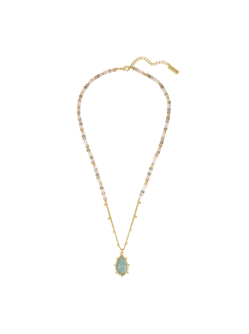 Yokoamii Kette aus Messing mit Amazonit in gelbgold