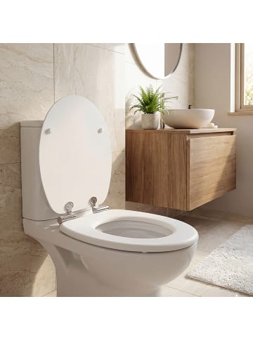 relaxdays Toilettendeckel in Weiß - (B)37,5 x (T)43,5 cm