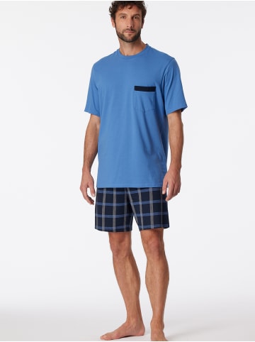 Schiesser Shorty Comfort Nightwear in Atlantikblau