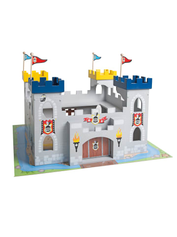 roba Ritterburg 3in1 – Holz-Burgset, 2 Burgen steckbar zu großem Fort