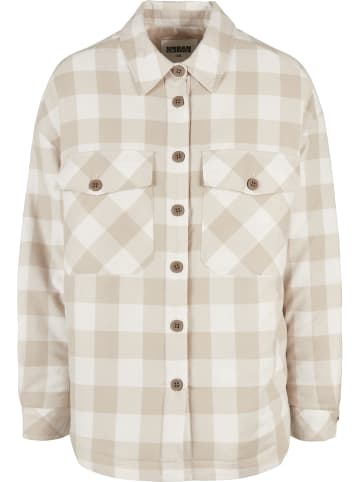 Urban Classics Urban Classics Damen Ladies Flanell Padded Overshirt in whitesand/lighttaupe