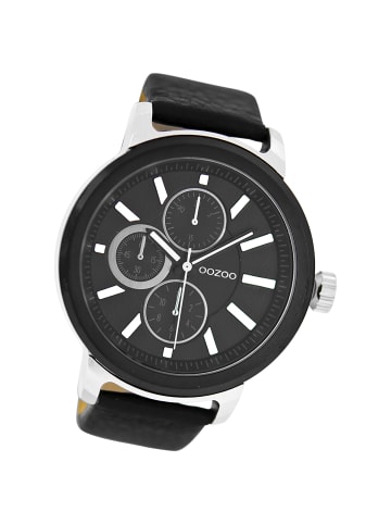 Oozoo Analog-Armbanduhr Oozoo Timepieces schwarz extra groß (ca. 47mm)