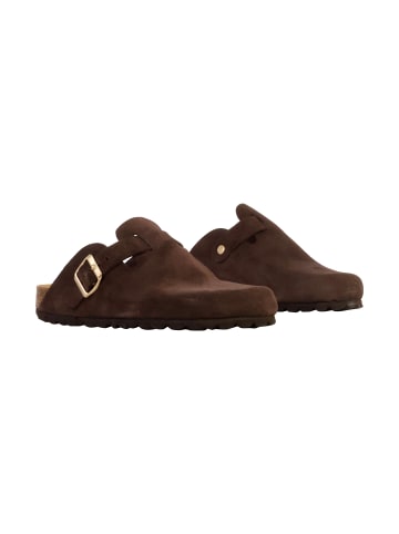 Divine Factory Leder-Pantoletten Noga Boreal Edge Braun