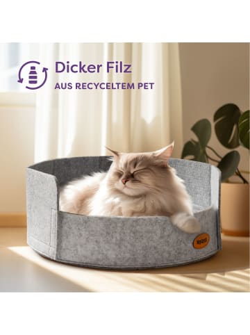 Knupis Katzenbett - Aus Nachhaltigem Filz - Mit Kissen Waschbar - Weich &