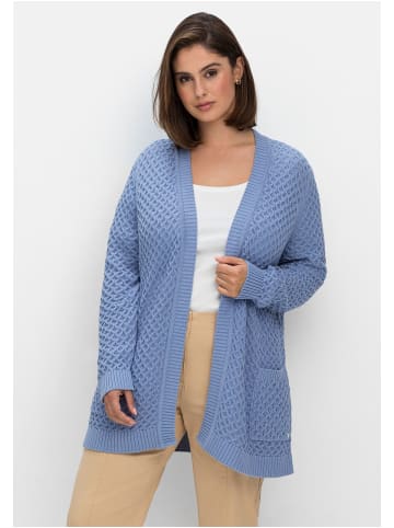 sheego Strickjacke in mittelblau