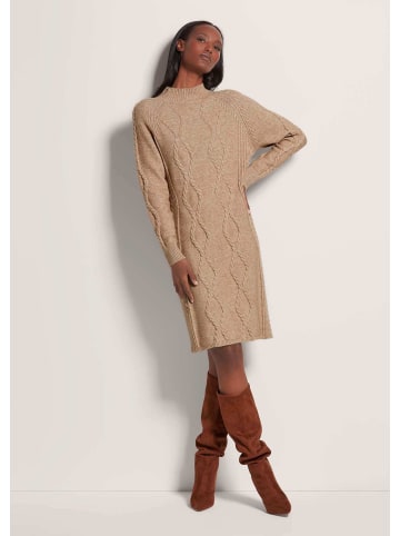 MADELEINE Strickkleid mit Zopfmuster in caramel / melange