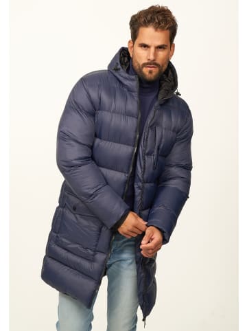 SOULSTAR Parka - mit Kapuze als Winterjacke - Langer Steppmantel in Navy