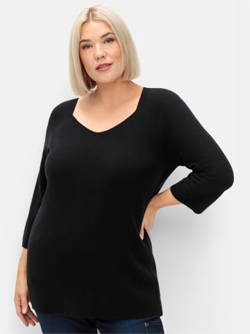 sheego Pullover in schwarz