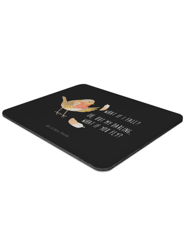 Mr. & Mrs. Panda Mousepad Rotkehlchen Federn mit Spruch in Schwarz
