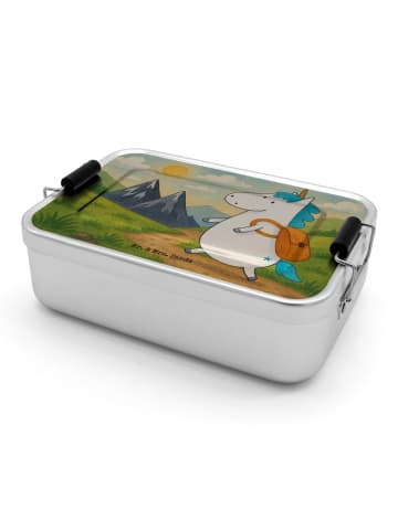 Mr. & Mrs. Panda Brotbox Einhorn Bergsteiger Design ohne Spruch in Weiß