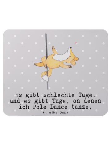 Mr. & Mrs. Panda Mauspad Fuchs PoledanZeichen mit Spruch in Grau Pastell
