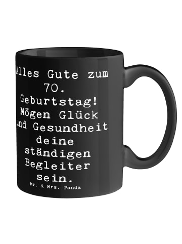 Mr. & Mrs. Panda Tasse Spruch 70. Geburtstag Glück und Gesundhei... in Schwarz
