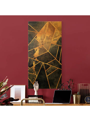 WALLART Leinwandbild Gold - Onyx mit Gold in Schwarz