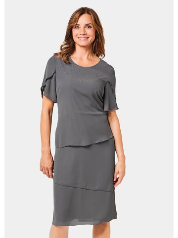GOLDNER Kurzgröße:  Kleid in anthrazit