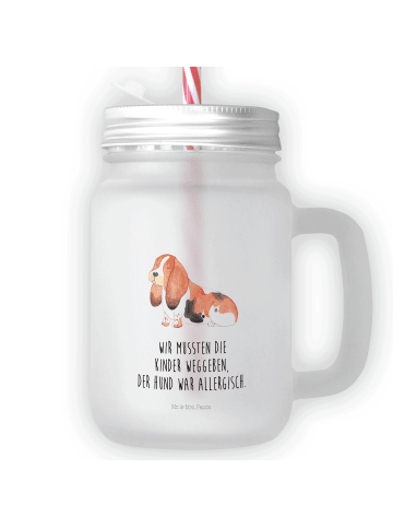 Mr. & Mrs. Panda Einmachglas Hund Basset Hound mit Spruch in Transparent