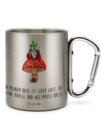 Mr. & Mrs. Panda Kaffeetasse Marienkäfer Fliegenpilz mit Spruch in Silber