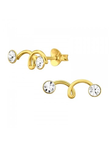 Alexander York Ohrstecker CLIMBER KRISTALL in Gold aus 925 Sterling Silber, 2-tlg.