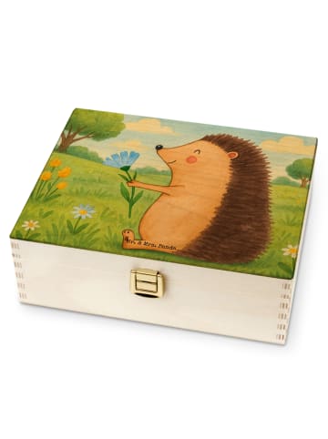 Mr. & Mrs. Panda Tee Box Igel Blumen Design ohne Spruch in Weiß