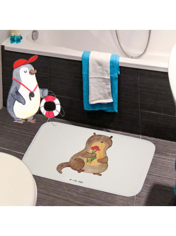 Mr. & Mrs. Panda Badezimmer Läufer Otter Blumenstrauß ohne Spruch in Weiß