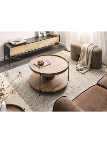 Beliani Couchtisch LANDER in Braun/Schwarz - (W) 78 x (H) 40 x (L) 78 cm