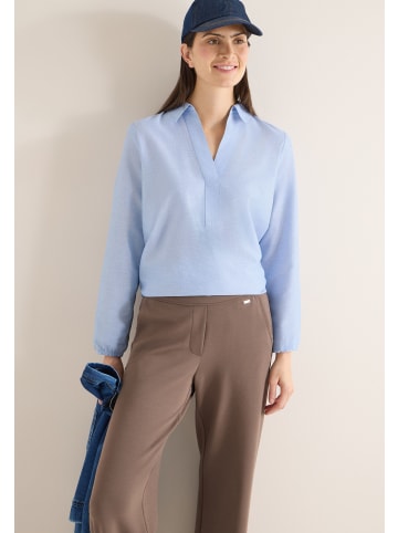 Cecil Chambray Splitneck Blouse in Blouse Blue