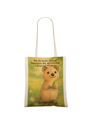 Mr. & Mrs. Panda Umhängetasche Quokka Happy Design mit Spruch in Weiß