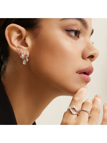 Ania Haie Ohrringe Twisted Wave Thick Hoop in silber