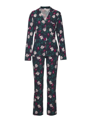 s.Oliver Pyjama in dunkelblau geblümt
