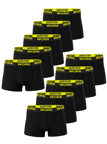 Cotton Prime® 10er Pack Boxershorts Hipster WORK in schwarz