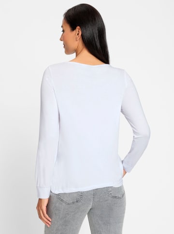 Heine Langarm-Shirt in ecru-hellgrau-bedruckt