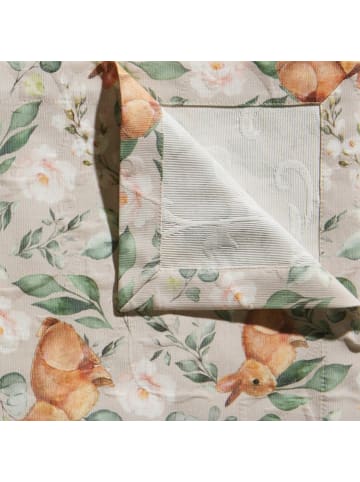 Erwin Müller Baumwollmischung Mitteldecke in beige-grün