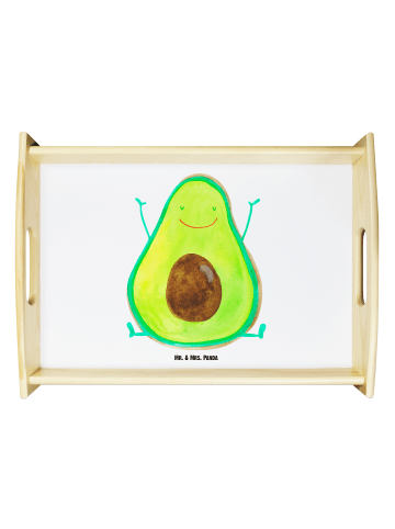 Mr. & Mrs. Panda tablett holz Avocado Glücklich ohne Spruch in Weiß