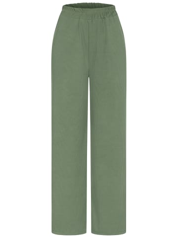 Cloud5ive Cloud5ive Sommer Hose mit weitem Beinschnitt und Ribbed Material in military green