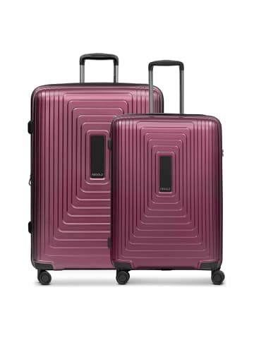 Redolz Essentials 14 4 Rollen Kofferset 2-teilig mit Dehnfalte in aubergine metallic