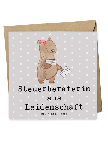 Mr. & Mrs. Panda Einladungskarte Steuerberaterin Leidenschaft mi... in Grau Pastell