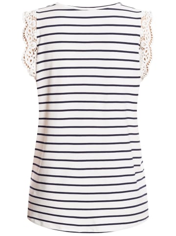 Cloud5ive Cloud5ive Damen Cloud5ive Damen Viskose Top mit Spitzen-Details u. Knöpfen in white/navy