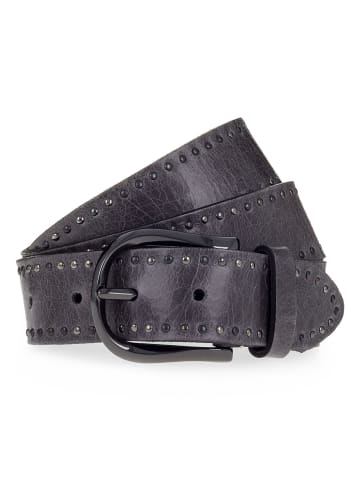 b.belt Nietengürtel Leder anthrazit