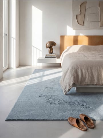 KADIMA DESIGN Teppichläufer Uni Antirutsch weich wohnlich Wohnzimmer Schlafzimmer in Blau