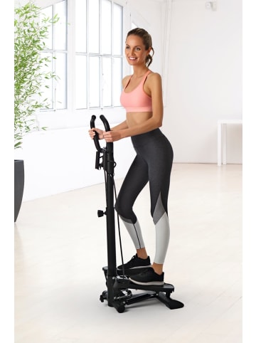 VITALmaxx Fitnesstrainer Swing Stepper schwarz mit 2 Bändern Schwarz