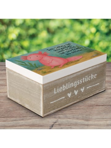 Mr. & Mrs. Panda truhe holz Axolotl Niedlich Design mit Spruch in Weiß