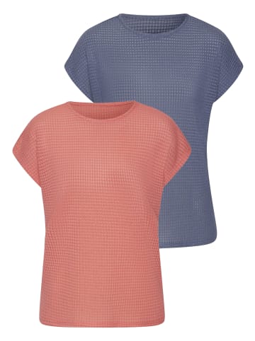 Vivance Kurzarmshirt in apricot, indigo