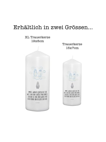 Mr. & Mrs. Panda Kerze Zur Trauer Pinguin Großeltern mit Spruch in Weiß